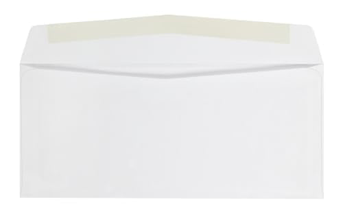 Quality Park Envelopes, #10, 4-1/8 x 9-1/2 Inches, Gummed Flap, 24 lb White Paper, Side Seams, Printer Compatible, 500 Count - Ideal for Home and Business Use - Envelopes