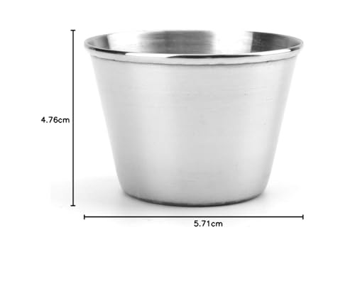 Bekith 20 Pack 2.5 oz Stainless Steel Sauce Cups, Ramekin Dipping Sauce Cup, Individual Condiment Cups, Commercial Grade Portion Cups for Any Sauce-dipping
