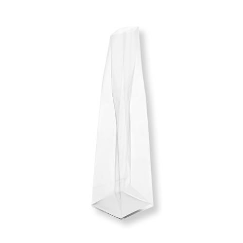 Restaurantware Plastic Treat Bags 100 Count 2 x 2 x 8.25 Inches Heat-Sealable Goodie Packaging Flat Bottom Design Clear