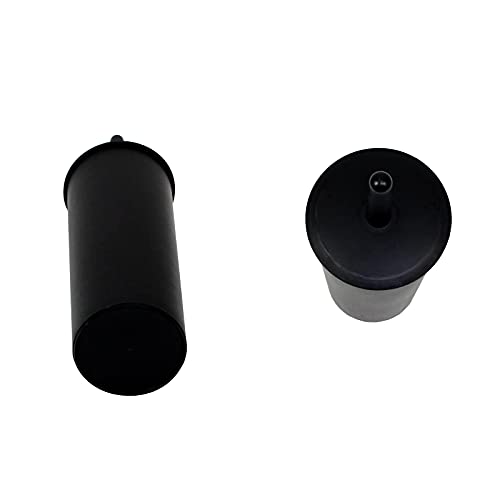 Casaphoria Compact Freestanding Plastic Toilet Bowl Brush and Holder for Bathroom Storage and Organization - Space Saving, Sturdy, Deep Cleaning, Covered Brush - Black