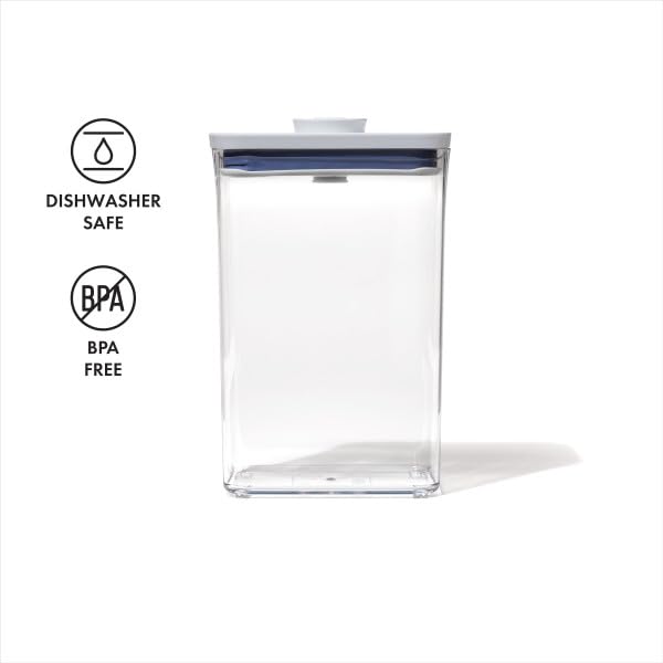 OXO Good Grips POP 2.0 Rectangular Medium Container, 2.6L, Clear/White (11234500UK)