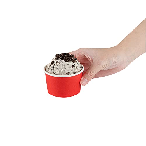 Restaurantware Red 50 Count to Go Cup Disposable 3 x 3 x 1.8 Inches Paper Mini Cup Grease-Resistant Cup Recyclable Durable Design