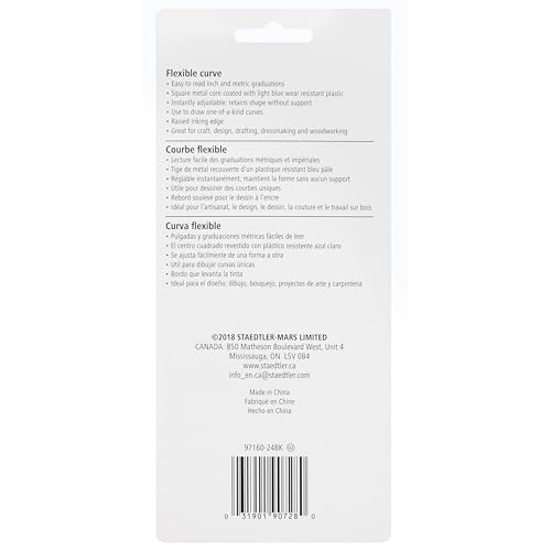 Staedtler Flexible Curve with Inch and Metric Scale Markings, 24 Inch/60cm, 97160-24BK