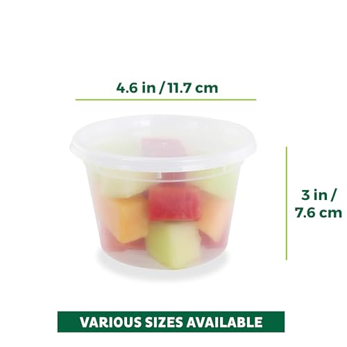 Freshware 16 oz Plastic Food Storage Containers with Airtight Lids - Restaurant Deli Cups, Foodsavers, Baby, Bento Lunch Box, 21 Day Fix, Portion Control, and Meal Prep Containers (Pack of 36)