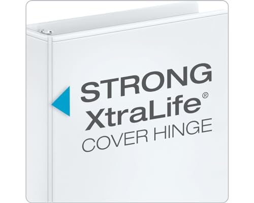 Cardinal Binders, 3-Ring Round Rings, 1.5 Inch, White, Holds 350 Sheets, ClearVue Custom Covers, Non-Stick PVC-Free Material, Recycled Content, 4-Pack for Office, School, or Home