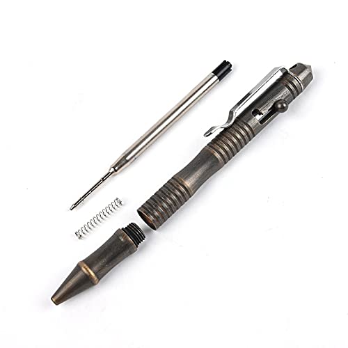SMOOTHERPRO Solid Brass Bolt Action Pen Heavy Duty for Tremor Parkinson Arthritic Hands Business Office Signature EDC Pocket Carry Retro Black (BB202)