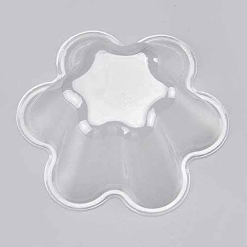 SOUJOY 100 Pack Clear Dessert Cups, 8 oz Disposable Ice Cream Bowls, Flower Shape Serving Bowl for Party, Sundae, Chocolate, Appetizers, Snack