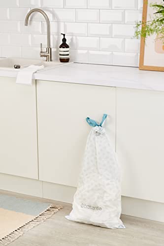 Brabantia PerfectFit Trash Bags (Size O/8 Gal) Thick Plastic Trash Can Liners with Drawstring Handles (40 Bags)