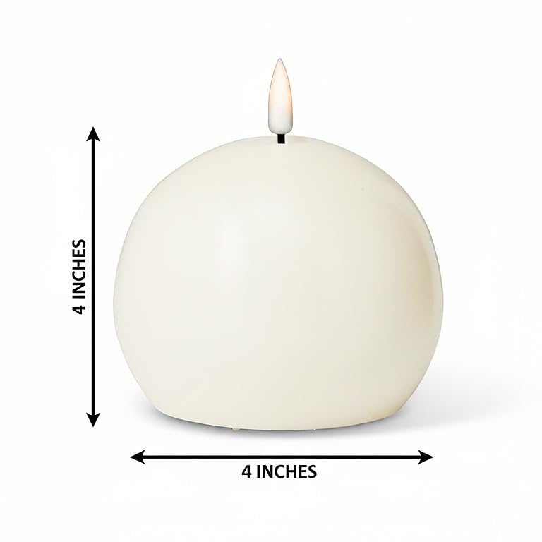Abbott Collection Luxlite LED Flameless Wax Ball Candle - Sand (4" D)