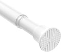 ZipGlo Tension Curtain Rod for Windows 31 to 62 inch, White Spring Curtain Rod No Drill Spring Loaded Curtain Rod Tension Rod Expandable Spring Tension rods for Windows, Door, Closet, Doorway