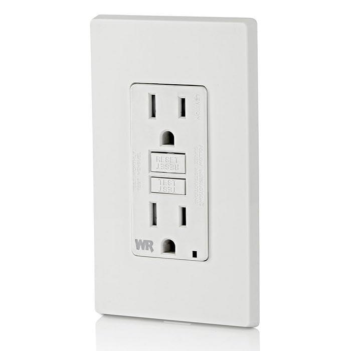 Leviton GFCI Weather-Resistant Receptacle, 15 Amp Tamper-Resistant, GFWT1-W, White