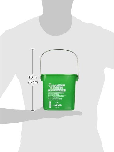 Winco PPL-3G Cleaning Bucket, 3-Quart, Green Soap Solution