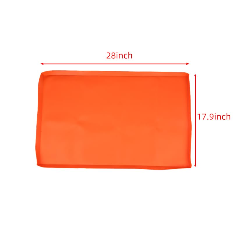 Griddle Cover,Silicone Griddle Mat,28 inch Heavy Duty Food Grade Grill for Blackstone,Keep Surface Clean,High-Wall Design (Orange)
