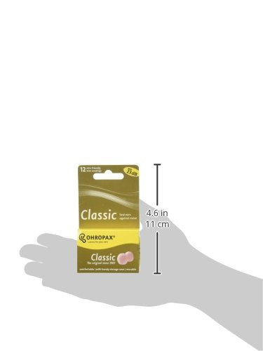 Ohropax Reusable Wax/cotton Ear Plugs with Clear Carrying Case - 2 pack (24 Plugs Total)