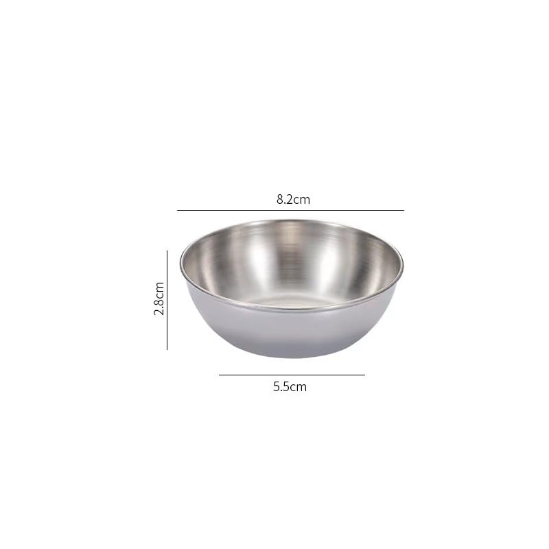 Bicuces 10 Pcs Stainless Steel Bowls Soy Sauce Dish Condiment Sauce Cups Sauce Dish Seasoning Dish Dipping Sauce Bowls Serving Dish Sushi Soy Dish Ramekins Mini Appetizer Plates Individual Sauce Cups