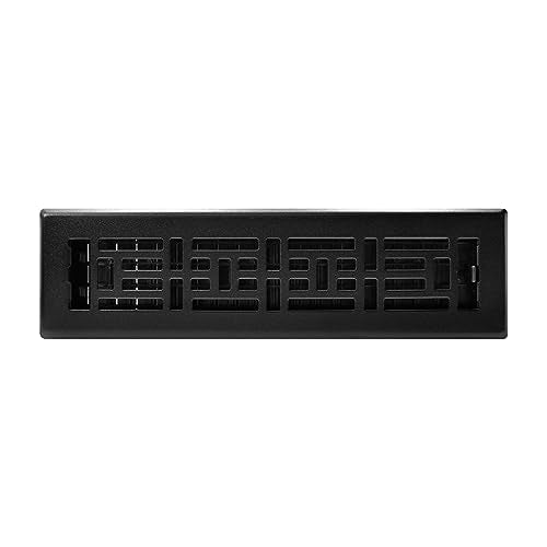 Decor Grates AJH212-BLK Oriental Floor Register, 2x12 Inches, Textured Black