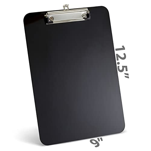 Officemate Magnetic Clipboard with Low Profile Clip, Black, Recycled Plastic (83215)