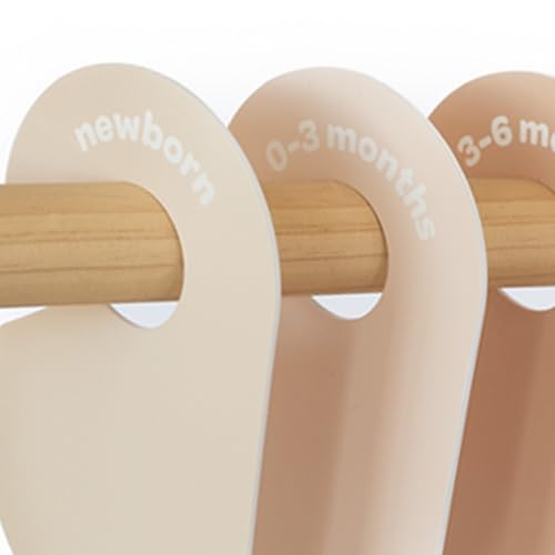 3 Sprouts Baby Closet Dividers Set of 8 - Baby Clothes Organizer & Wardrobe Hanger - Nursery Infant Closet Organizer for Baby Clothing by Size or Age from Newborn to Toddler Boy & Girl - Neutral