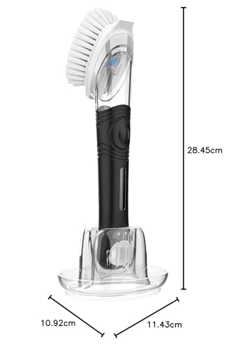MR.SIGA Soap Dispensing Dish Brush Storage Set, Kitchen Brush with Holder for Pot Pan Sink Cleaning