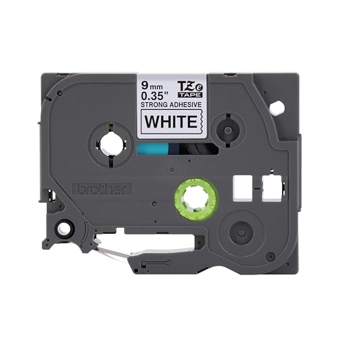 Brother Genuine TZe-S221G Black on White Extra-Strength Laminated Tape for P-Touch Label Makers, 9 mm Wide x 8 m Long