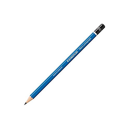 STAEDTLER Mars Lumograph 2B Graphite Art Drawing Pencil, Medium Soft, Break-Resistant Bonded Lead, 12 Pack, 100-2B (100-2B VE)