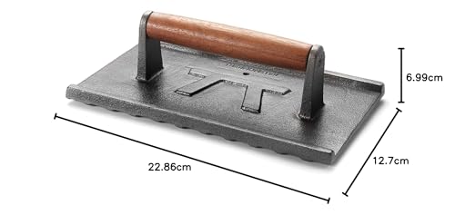 Outset Q111 Rectangular Grill Press, Cast Iron, 5 x 9 x 2.75 inches