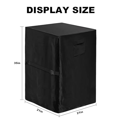 MDEOOSKY Patio Fire Column Cover, 420D Waterproof, UV-Resistant, Black, 21"L x 21"W x 35"H