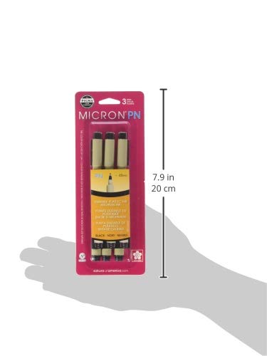 Sakura 50222 Black Pigma Micron PN Pens .45mm 3/Pkg