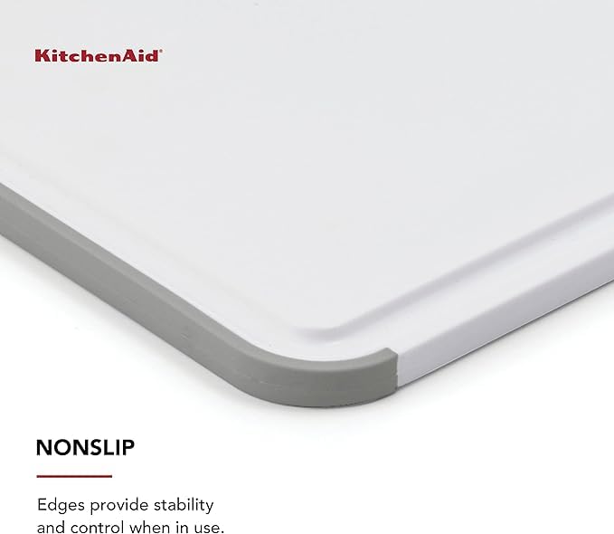 KitchenAid - Cutting Board Set, Durable with Non-Slip Edges & Double-Sided Surfaces, Ideal for Meat, Vegetables, Fruits (Set of 2)