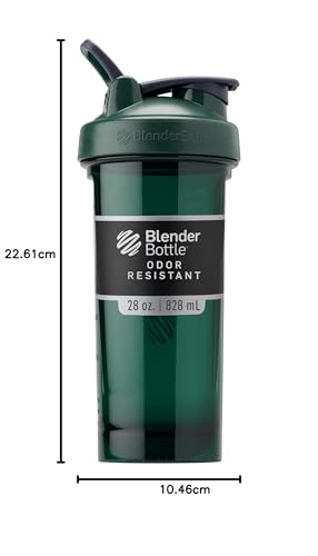 BlenderBottle Shaker Bottle Pro Series Perfect for Protein Shakes and Pre Workout, 28-Ounce, Full-Color Green