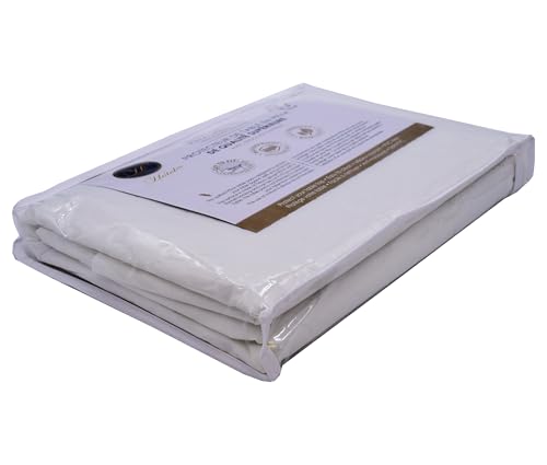 Hotel Quilted Peva Table Pad, 70-Inch, White/Red