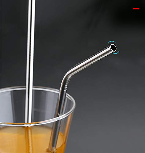Reusable Metal Bent Straws 50-Pack in Bulk. 215mm/8.5 Inch Stainless Steel Drinking Straws in Bulk for Wholesale.Curved Straws for 20oz Tumblers Yeti (Silver All Bent 50pcs-8.5")