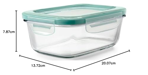 OXO Good Grips 3.5 Cup SNAP Leak Proof Glass Rectangle Food Storage Container, Clear