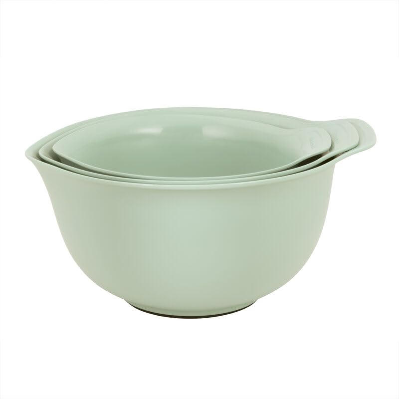 KitchenAid - Mixing Bowls, 3-Piece Nesting Mixing Bowl Set with Non-Slip Bases and Pour Spouts (Pistachio)