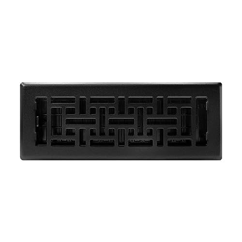 Decor Grates AJH310-BLK Oriental Floor Register, 3x10 Inches, Textured Black