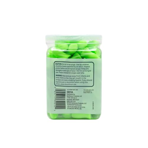 Flents Protechs Foam Ear Plugs, 50 Pair for Sleeping, Snoring, Loud Noise, Traveling, Concerts, Construction, Studying, Work, Shooting, Contour to Ear, NRR 33, Noise Cancelling, Green, Made in the USA