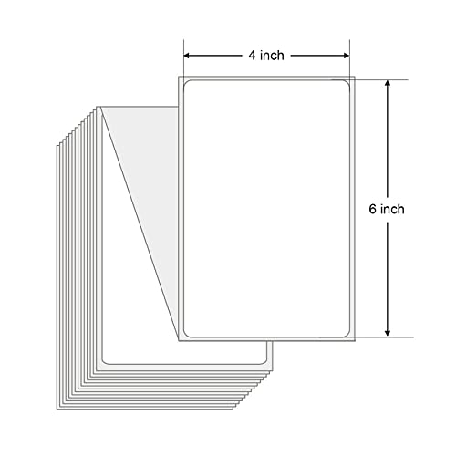 Muotich 4x6 Direct Thermal Labels, 500 Fanfold 4 x 6 Thermal Printer Labels, Permanent Adhesive, White Perforated Shipping Label Compatible with Zebra & Rollo Printers