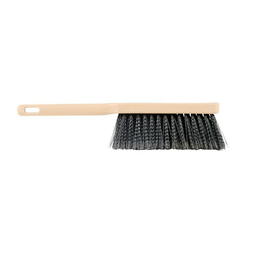 Restaurantware-Clean Tek Professional 13.78 Inch Counter Brush, 1 Heavy-Duty Hand Broom Brush - Flagged Bristles, Ergonomic Handle, Beige Plastic Cleaning Scrub, for Sweeping, Dusting, Woodworking