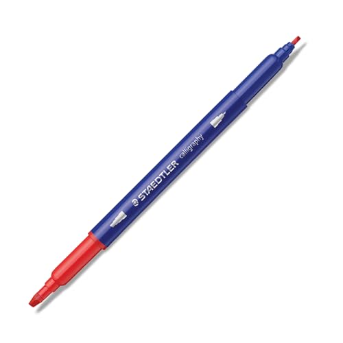 Staedtler Double-Ended Calligraphy Pen Pack of 12 Assorted Colours, Model: 3005 TB12 ST, Multicoloured
