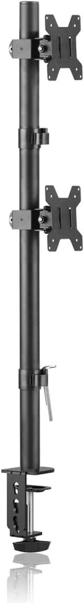 Bracwiser Dual Vertical Fully Adjustable Monitor Arm Stand Mount Fits Two Screen 13-32 inch 22lbs for Monitor Computer Screen 13 15 17 19 20 22 23 24 26 27 32 inch VESA 75 100 (MD7802)