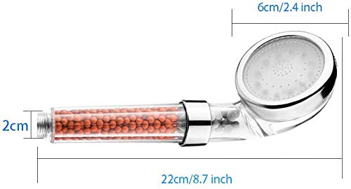 Shower Head, High Pressure Boosting Water Saving, Led Shower Head with 7 Colour Changing, Handheld Shower with Ionic and Stone Filter for SPA