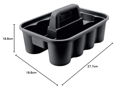 Rubbermaid Commercial Products Deluxe Carry Caddy for Take-Out Coffee/Soft Drinks Postmates/Uber Eats/Food Delivery Cleaning Products Sports/Water Bottles Black