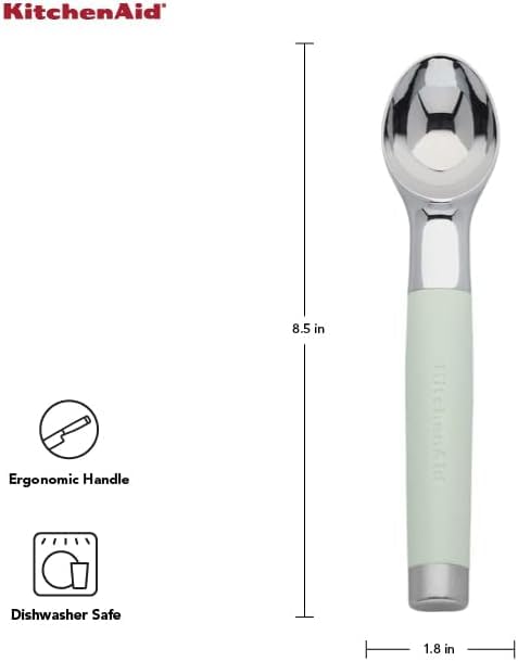 KitchenAid – Gourmet Ice Cream Scooper with Sturdy Head, Comfortable Grip, Easy Release Design (Pistachio)