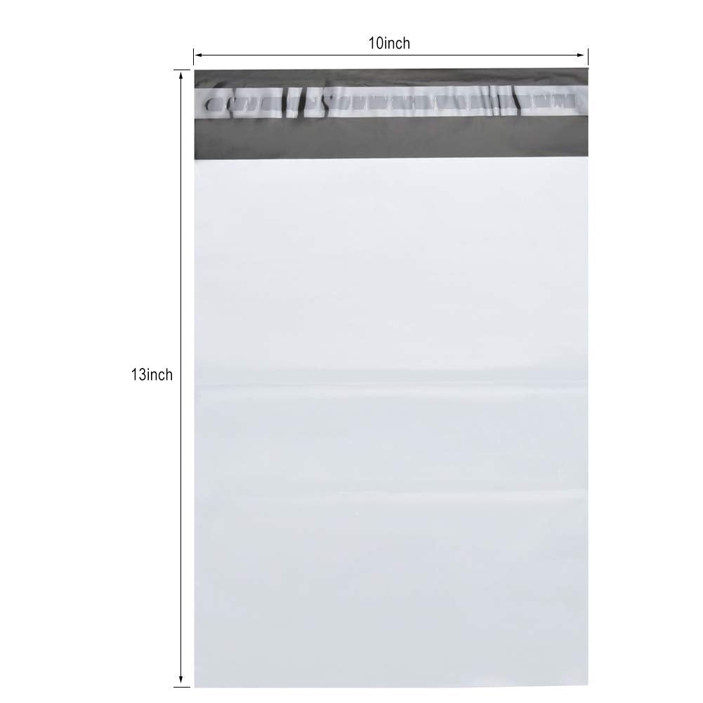 RyhamPaper Poly Mailers, 10" x 13" Envelopes Shipping Bags Self Sealing, 100 Bags(White)