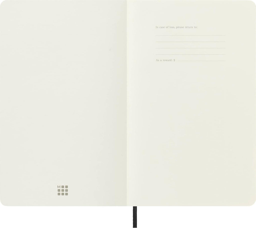 Moleskine Classic Notebook, Soft Cover, Large (5" x 8.25") Plain/Blank, Black, 192 pages