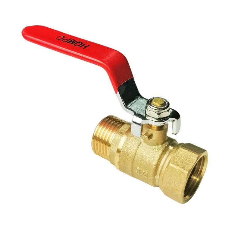 HQMPC Garden Hose Shut Off Valve Ball Valve 3/4" GHT Water Turn Off Heavy Duty Hoses On Off Valve Brass Shut Off Valve Hose Ball Valves 1Pc Long Handle