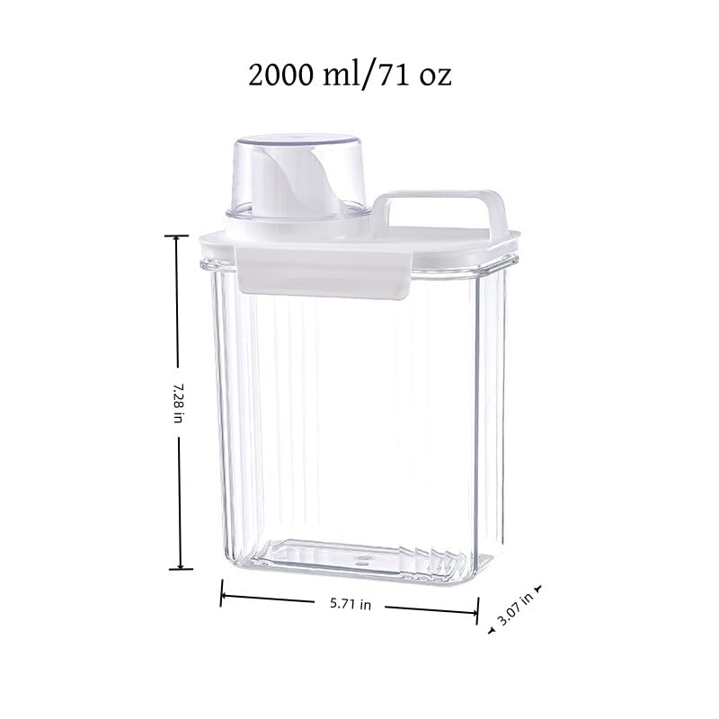 Bikkii Laundry Detergent Dispenser-1 Pack, 71 oz Detergent Dispenser with 4 Removable Labels, Laundry Soap Dispenser for Laundry Room Organization and Storage, BPA Free & PET Plastic Clear