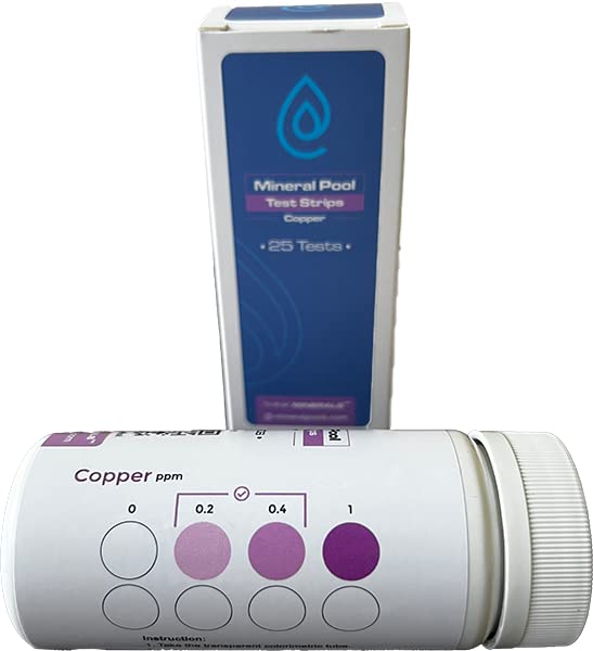 Copper Test Strips for Mineral Pools - Works with Pool Ionizers, Mineral Cartridges, Copper Sulphate and Copper Algaecides - Part CBI-Cut