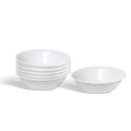 CLARO by 1 Stop & GO, 6-Piece Opal Glass Salad Bowl Set – 7.5-inch (16oz) Break-Resistant Bowls for Soup, Cereal & More. Microwave & Dishwasher Safe – Elegant White Opalware.