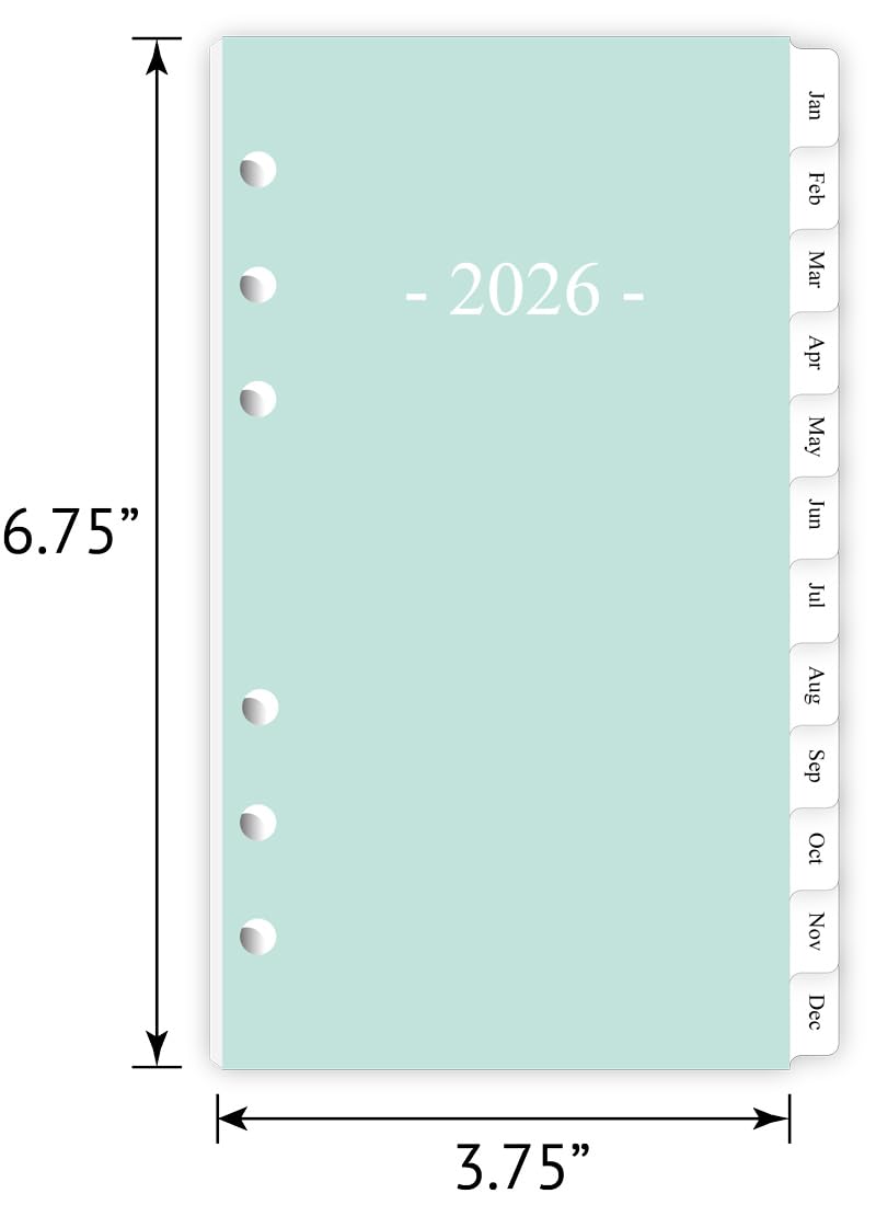 newestor 2026 Weekly & Monthly Planner Refill, 3-3/4" x 6-3/4", January 2026 - Dec 2026, Personal/Compact/Size 3